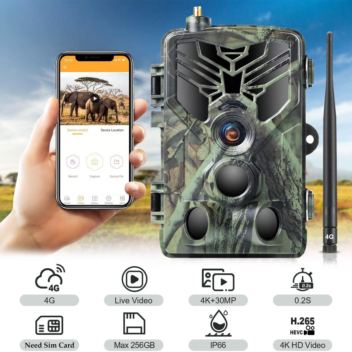 4G outdoor hunting camera with APP remote control